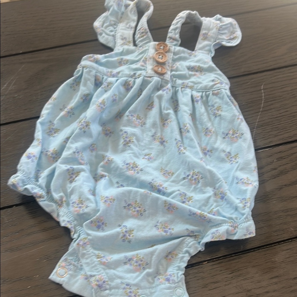 Charming Floral Baby Romper with Buttons